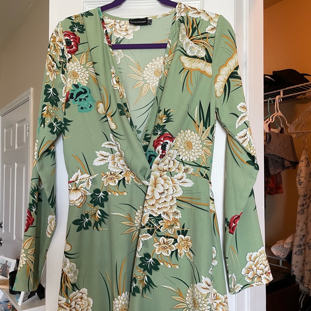 Sage Green Tropical Dress
